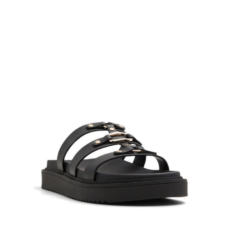 Mariesoleil Women Strappy Flat Sandal - Black