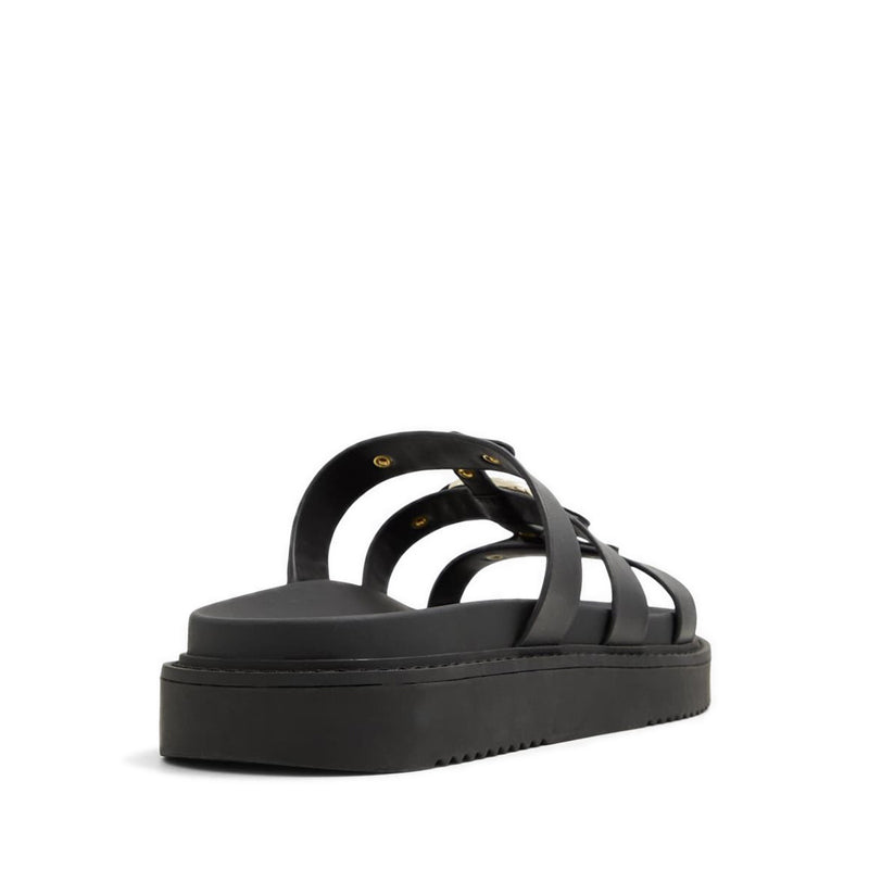 Mariesoleil Women Strappy Flat Sandal - Black