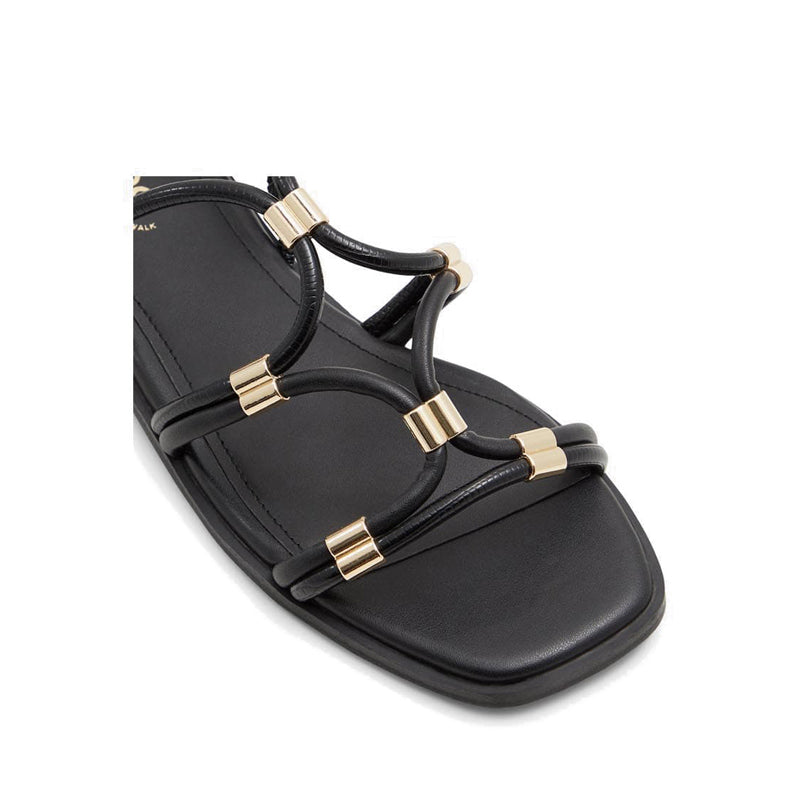 Bychan Women Strappy Flat Sandal - Black